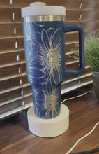 Load and play video in Gallery viewer, 40oz Stanley Dupe Tumblers Full Daisy Wrap Engrave with handle and straw
