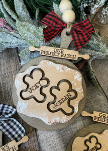 Christmas Family Gingerbread Ornament - Cookie Wooden Ornament - DoorBadges