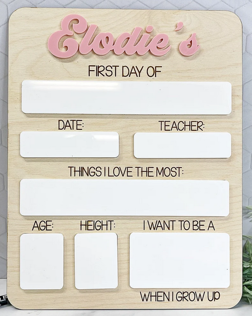 First Day of School Memory Board
