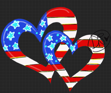 Load image into Gallery viewer, Patriotic Double Hearts - American Flag - July 4th Door Hanger - DoorBadges
