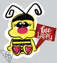 Load image into Gallery viewer, Bee Happy Bumble Bee Door Hanger - DoorBadges
