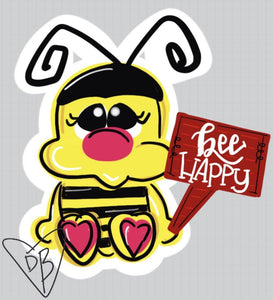Bee Happy Bumble Bee Door Hanger - DoorBadges