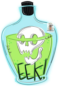 TEMPLATE: Halloween Poison Bottle Door Hanger Download Template - Printable Template - DoorBadges