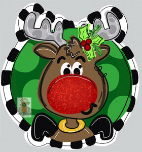 TEMPLATE: Reindeer in a Circle Door Hanger Download Template - Printable Template - DoorBadges