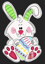 Load image into Gallery viewer, Easter Bunny with Egg Door Hanger - - DoorBadges
