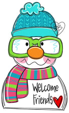 Load image into Gallery viewer, Snowman with Glasses Winter Door Hanger - Winter Door Decoration - DoorBadges
