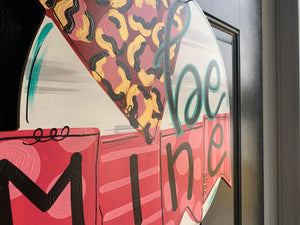 Sale Item: Valentine Heart Door Hanger -  be mine hand painted personalized door hanger - DoorBadges