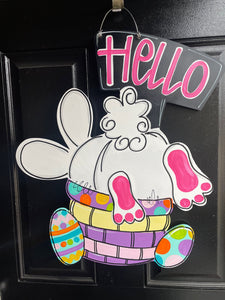 Easter Door Hanger-  Bunny Butt Door Hanger - Easter Basket door Decor