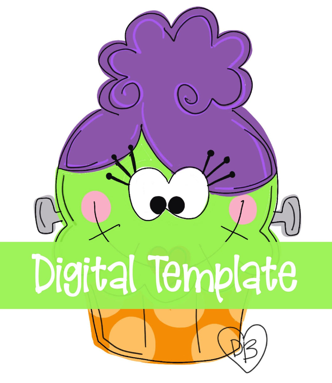 TEMPLATE:  Mrs. Frankie Cupcake Door Hanger Download Template - Printable Template - DoorBadges