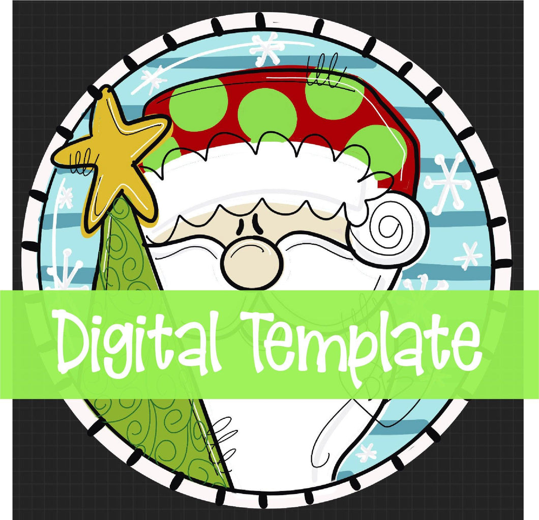 TEMPLATE:  Santa Round Door Hanger Download Template - Printable Template - DoorBadges