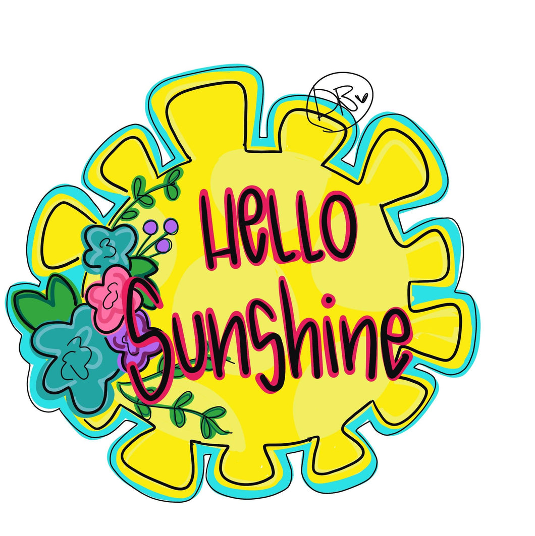 TEMPLATE: Hello Sunshine Door Hanger Download Template - Printable Template - DoorBadges