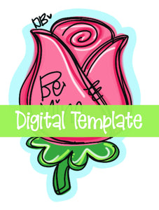 TEMPLATE: Valentine Rose Door Hanger Download Template - Printable Template - DoorBadges