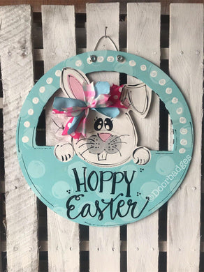 Hoppy Easter Bunny Door Hanger - DoorBadges