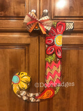 Load image into Gallery viewer, Floral Decorative Letter, Monogram Letter - DoorBadges
