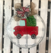 Load image into Gallery viewer, Christmas Door Hanger - Red Truck Door Decoration - DoorBadges
