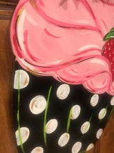 Load image into Gallery viewer, Summer Door Hanger - Cupcake door Decor - summer wreath - Strawberry hand painted personalized door hanger - DoorBadges
