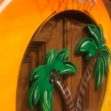 Load image into Gallery viewer, Palm tree summer Door Hanger - beach door Decor - pool wreath - tropical - hand painted personalized door hanger - DoorBadges
