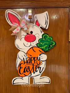 Easter Door Hanger - easter carrot Bunny door Decor - DoorBadges