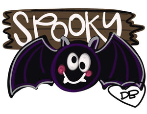 Halloween Spooky Bat Door Hanger- Halloween Door Decor-Spooky-Fall-Wreath-wood cut out-hand painted door hanger - DoorBadges