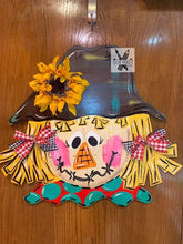 Load image into Gallery viewer, Fall Scarecrow Door Hanger - Girl Scarecrow - DoorBadges
