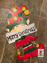 Load image into Gallery viewer, Christmas Door Hanger - Elf Door Decoration - - DoorBadges
