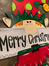 Load image into Gallery viewer, Christmas Door Hanger - Elf Door Decoration - - DoorBadges
