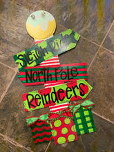 Load image into Gallery viewer, North Pole Door Hanger - Christmas Sign - Unique Gift - Holiday Door Decor - Hand Painted - DoorBadges
