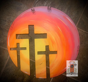 Cross Door Hanger - Easter -Religious door Decor - DoorBadges