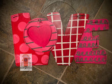 Load image into Gallery viewer, Valentine Love Heart Door Hanger - Valentines Day door Decor - valentine wreath - love hand painted personalized door hanger - DoorBadges
