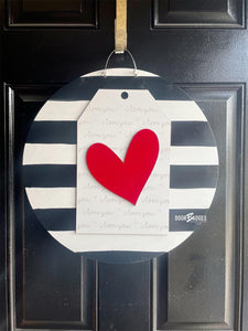 Valentine Tag 3D Door Hanger - Valentines Day door Decor - valentine wreath - be mine hand painted personalized door hanger - DoorBadges