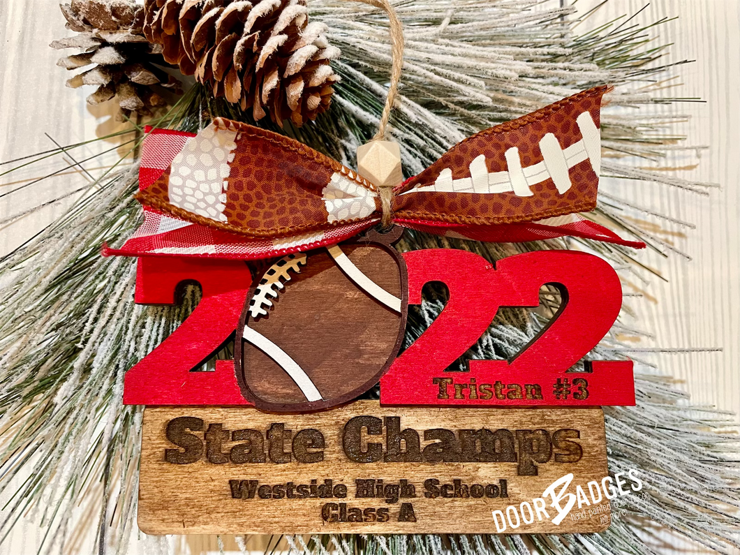 WHS State Football Christmas Ornament - DoorBadges