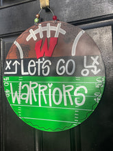 Load image into Gallery viewer, Let’s Go Warriors Round door hanger -WHS FB - DoorBadges

