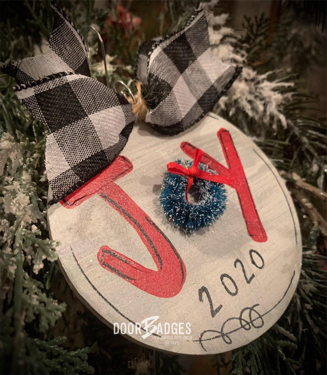 Christmas Ornament - Joy Wooden Ornament – DoorBadges