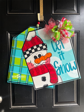 Load image into Gallery viewer, Snowman Tag Door Hanger - Snowman Gift -  Holiday Winter Door Decor - DoorBadges
