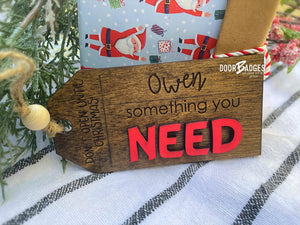 Something You Want, Something You Need, Something to Read Tag, Personalized Gift Tags with String - DoorBadges