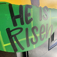 Load image into Gallery viewer, Easter Cross “He Is Risen” Door Hanger - DoorBadges
