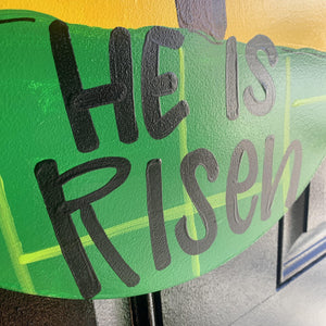 Easter Cross “He Is Risen” Door Hanger - DoorBadges