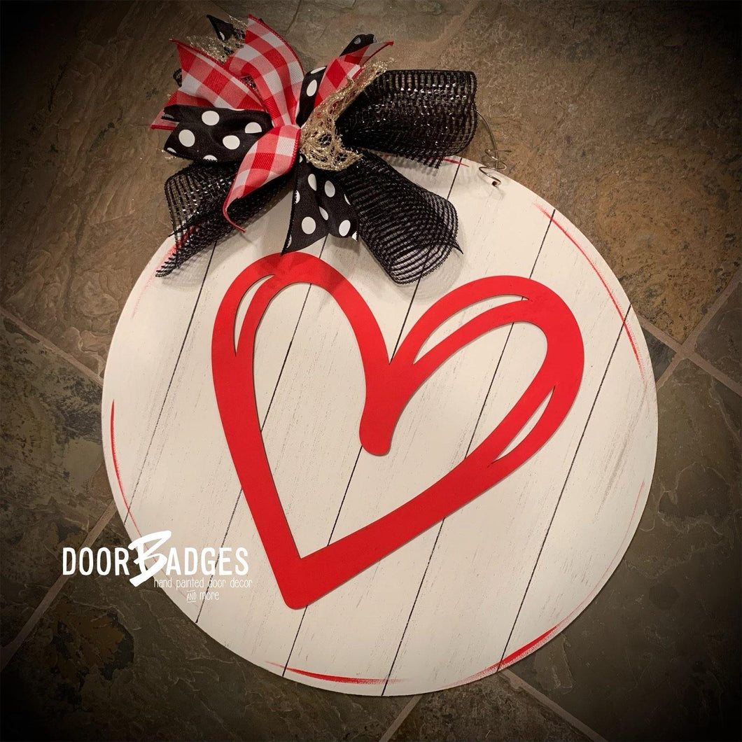 3D Valentine Heart Door Hanger - Valentines Day door Decor - valentine wreath - love hand painted personalized door hanger - DoorBadges