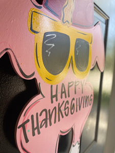 Friends Turkey Door Hanger - Fall - Autumn - harvest - Thanksgiving - wood cut out hand painted door hanger - DoorBadges
