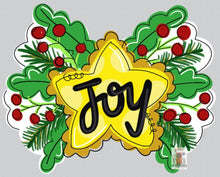 Load image into Gallery viewer, Christmas Star Joy Farmhouse Door Hanger - Joy Door Decor -  Holiday Door Decor, Christmas Wreath - Merry Christmas - DoorBadges
