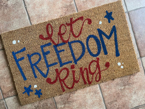 Let Freedom Ring Patriotic Coir Mat - DoorBadges