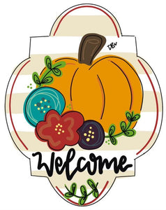 Pumpkin Plaque Door Hanger - Fall - Autumn - harvest - Thanksgiving -  pumpkin - thankful - cut out hand painted door hanger - DoorBadges