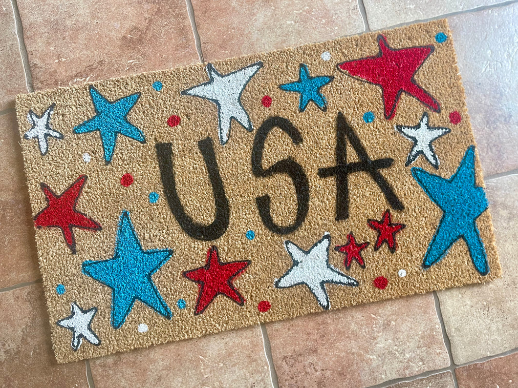 USA Patriotic Coir Mat - DoorBadges