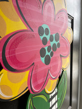 Load image into Gallery viewer, Double Flower Doorhanger - Summer door decor wooden hand painted doorhanger - DoorBadges
