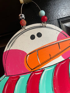 Christmas Snowman Freezing Door Hanger - Snowman Gift -  Holiday Winter Door Decor - DoorBadges