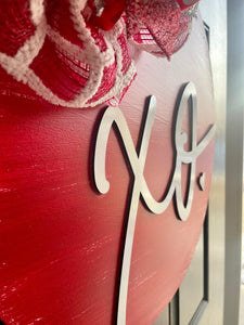 Valentine XO 3D Door Hanger - Valentines Day door Decor - valentine wreath - be mine hand painted personalized door hanger - DoorBadges