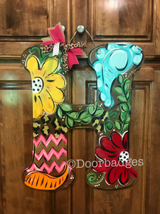 Monogram Letter Door Hangers - Summer - Pool - Fall - Christmas - Floral - DoorBadges