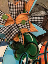 Load image into Gallery viewer, Fall Pumpkin Door Hanger - Blue - Fall - Autumn - harvest - Thanksgiving -  pumpkin - thankful - cut out hand painted door hanger - DoorBadges
