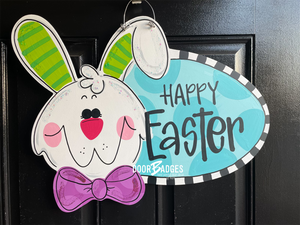 Easter Bunny Oval Door Hanger - DoorBadges